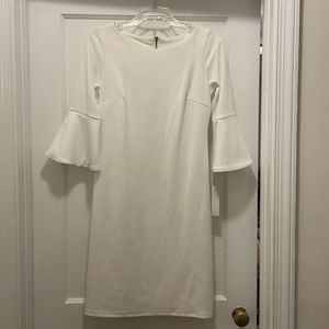 White bell sleeve dress